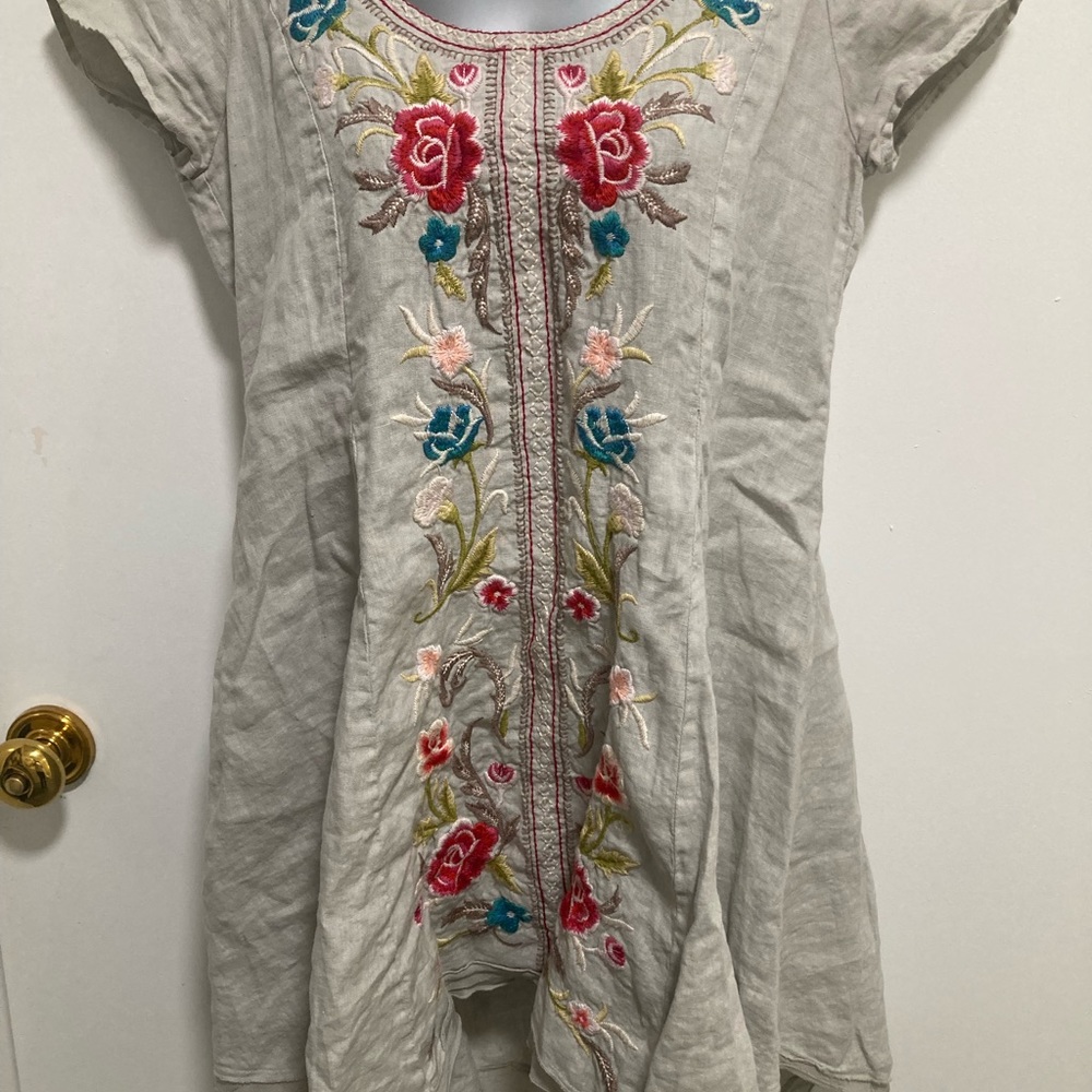 Embroidered gray dress